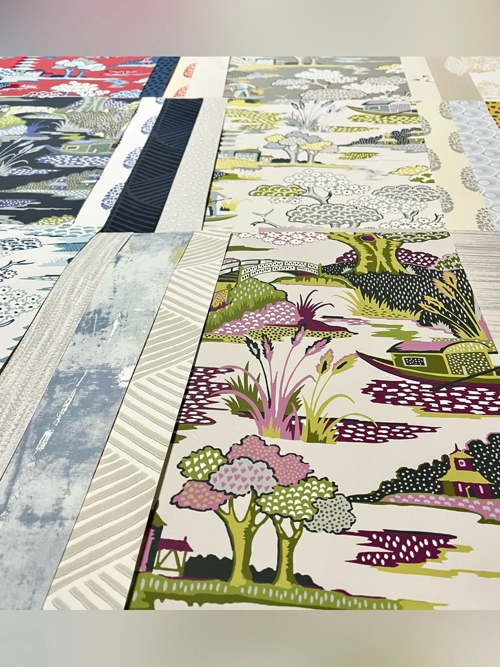 24 Large Assorted Designer Multicolor Wallpaper Sample Sheets Scenic Patchwork